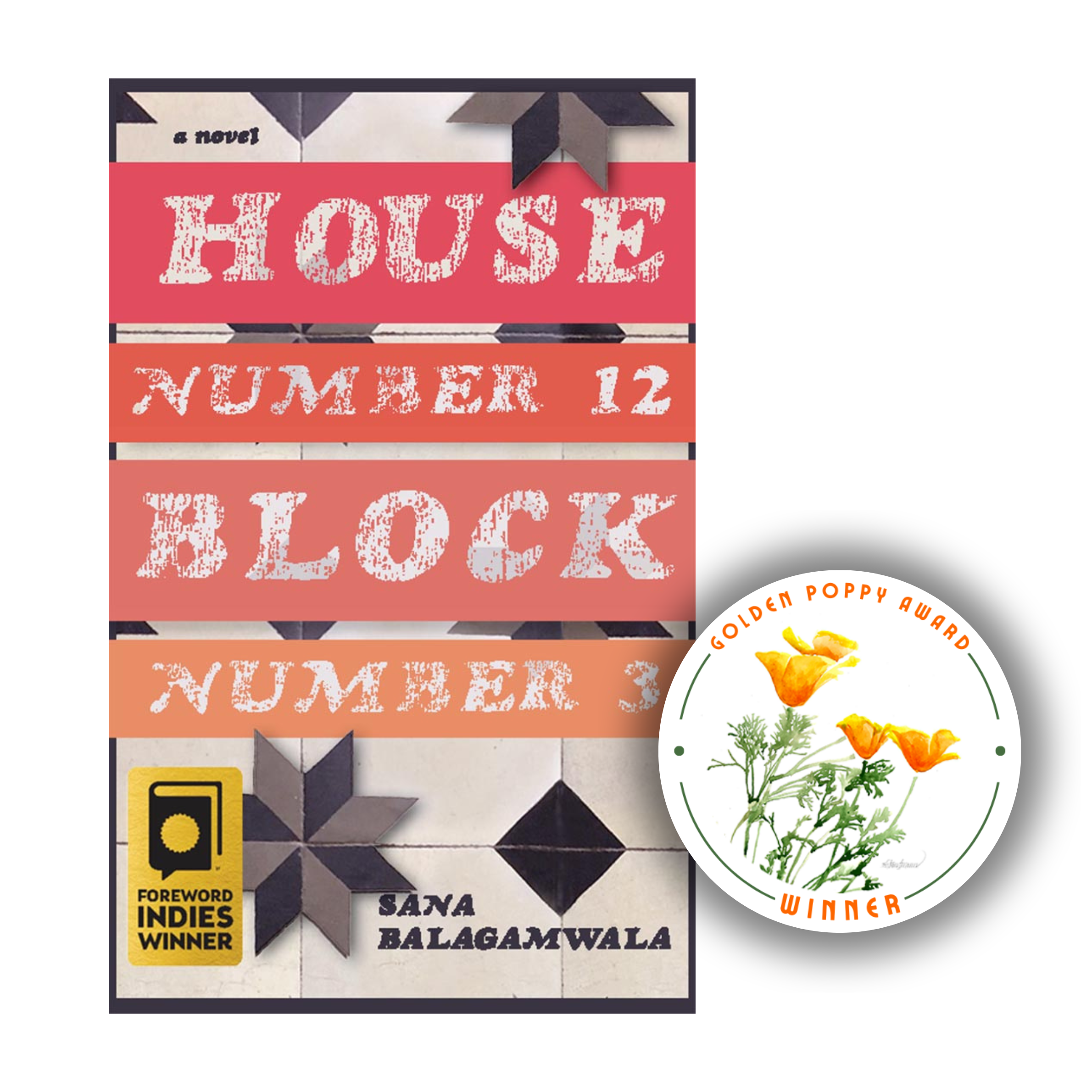 House Number 12 Block Number 3 cover with Golden Poppy 2022 sticker